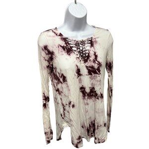 American Eagle Soft & Sexy Long Sleeve Tee size XS tie-dye white and pink AEO